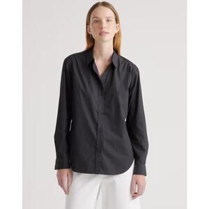 Quince Black 100% Organic Cotton Poplin Button-Up Shirt Women’s Medium NWT